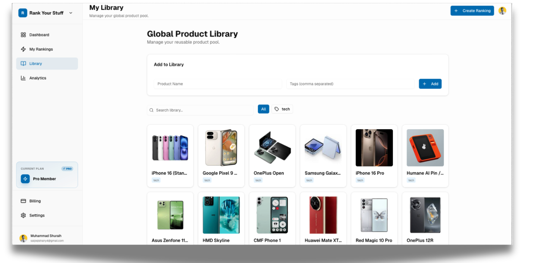 Keep your product pool ready for the next ranking.